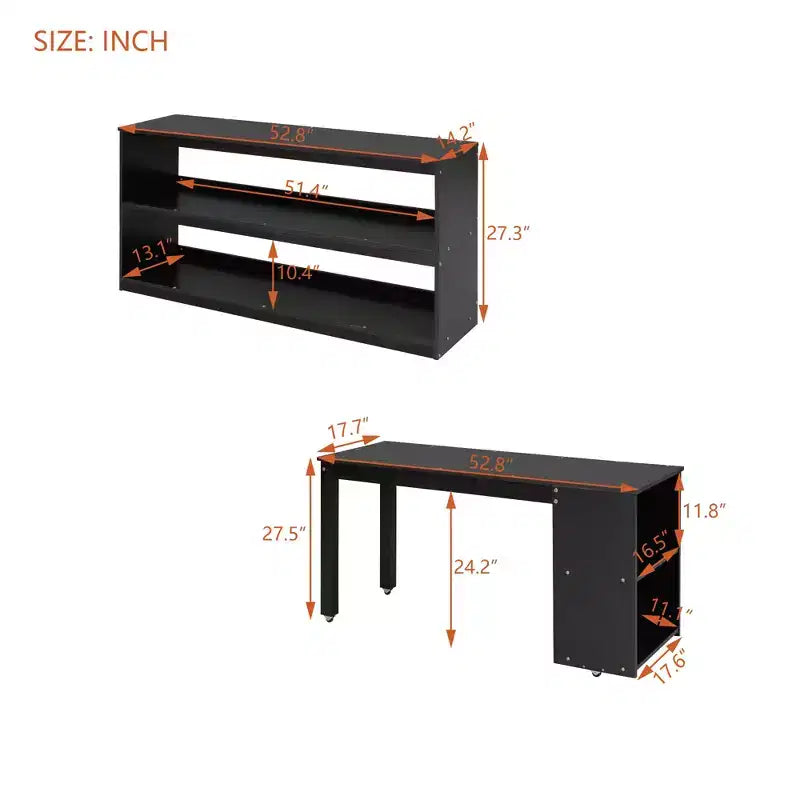 Lit mezzanine double avec bureau rétractable et 3 tiroirs, lit mezzanine en bois avec escalier de rangement et étagères
