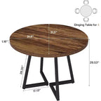 Table à manger ronde Lantine pour 2, Table de salle à manger industrielle de 80 cm avec base en métal, Table de cuisine pour salle à manger, Appartement