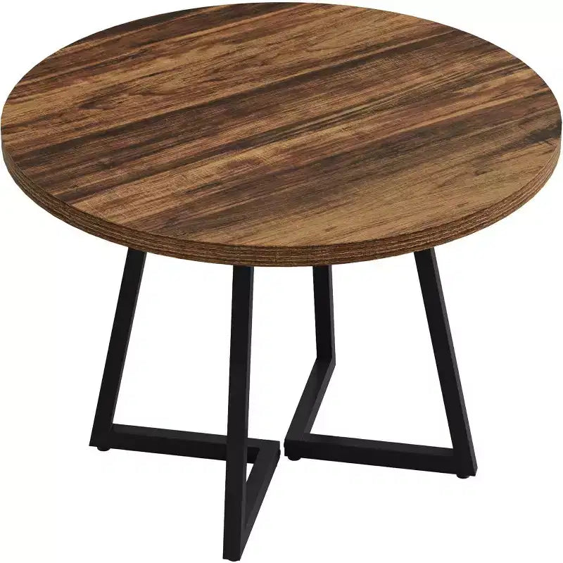 Table à manger ronde Lantine pour 2, Table de salle à manger industrielle de 80 cm avec base en métal, Table de cuisine pour salle à manger, Appartement