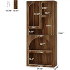 Lantine Modern 70.87 Bibliothèque géométrique, Étagère arquée avec 5 niveaux de rangement, Étagère de présentation artistique ouverte pour salon, chambre à coucher