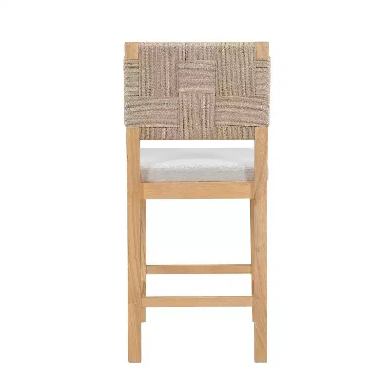 Christopher Knight Home Ororon Tabourets de comptoir bohèmes rembourrés en rotin et bois d'hévéa (lot de 2)