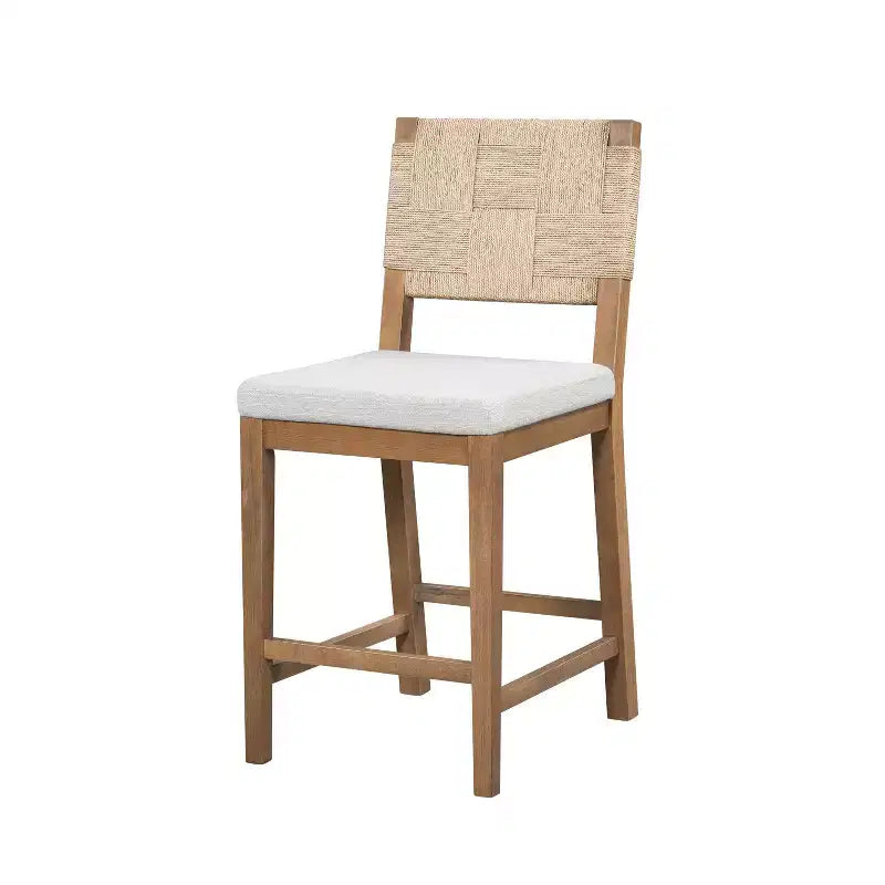 Christopher Knight Home Ororon Tabourets de comptoir bohèmes rembourrés en rotin et bois d'hévéa (lot de 2)