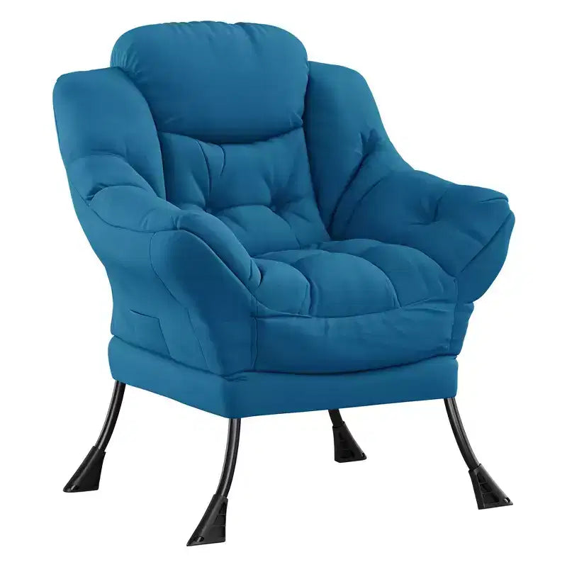 Fauteuil paresseux pour salon, grand fauteuil d'appoint moderne avec poche latérale, fauteuil de lecture confortable pour chambre à coucher, dortoir et bureau