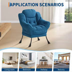 Fauteuil paresseux pour salon, grand fauteuil d'appoint moderne avec poche latérale, fauteuil de lecture confortable pour chambre à coucher, dortoir et bureau
