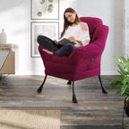 Fauteuil paresseux pour salon, grand fauteuil d'appoint moderne avec poche latérale, fauteuil de lecture confortable pour chambre à coucher, dortoir et bureau