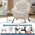 Fauteuil paresseux pour salon, grand fauteuil d'appoint moderne avec poche latérale, fauteuil de lecture confortable pour chambre à coucher, dortoir et bureau