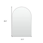 HomeRoots 39 Miroir de courtoisie de salle de bain à cadre en métal avec arche argentée