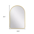 Miroir de salle de bain HomeRoots 39 avec cadre en métal doré et arc