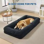 64.9 Grand pouf géant pour adultes et animaux domestiques avec 5 positions réglables, 2 coussins moelleux, chaise longue pouf en chenille