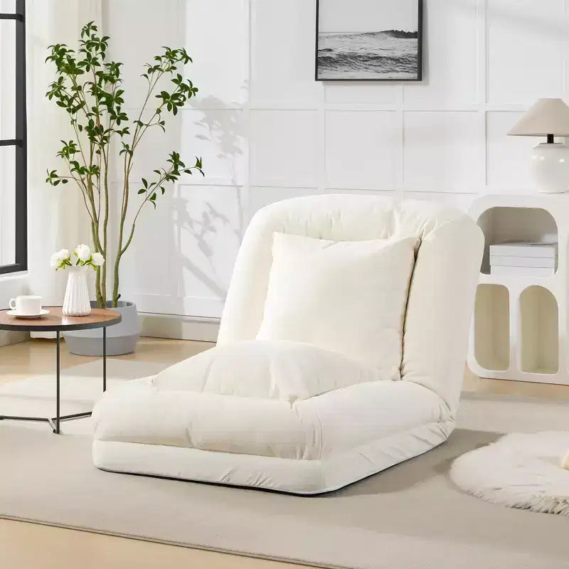 64.9 Grand pouf géant pour adultes et animaux domestiques avec 5 positions réglables, 2 coussins moelleux, chaise longue pouf en chenille