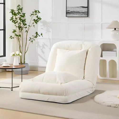 64.9 Grand pouf géant pour adultes et animaux domestiques avec 5 positions réglables, 2 coussins moelleux, chaise longue pouf en chenille