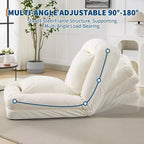 64.9 Grand pouf géant pour adultes et animaux domestiques avec 5 positions réglables, 2 coussins moelleux, chaise longue pouf en chenille