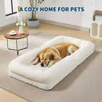 64.9 Grand pouf géant pour adultes et animaux domestiques avec 5 positions réglables, 2 coussins moelleux, chaise longue pouf en chenille