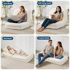 64.9 Grand pouf géant pour adultes et animaux domestiques avec 5 positions réglables, 2 coussins moelleux, chaise longue pouf en chenille