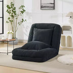 64.9 Grand pouf géant pour adultes et animaux domestiques avec 5 positions réglables, 2 coussins moelleux, chaise longue pouf en chenille