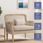 Fauteuil club en tissu tapissé de style campagnard français Christopher Knight Home Tamarisk