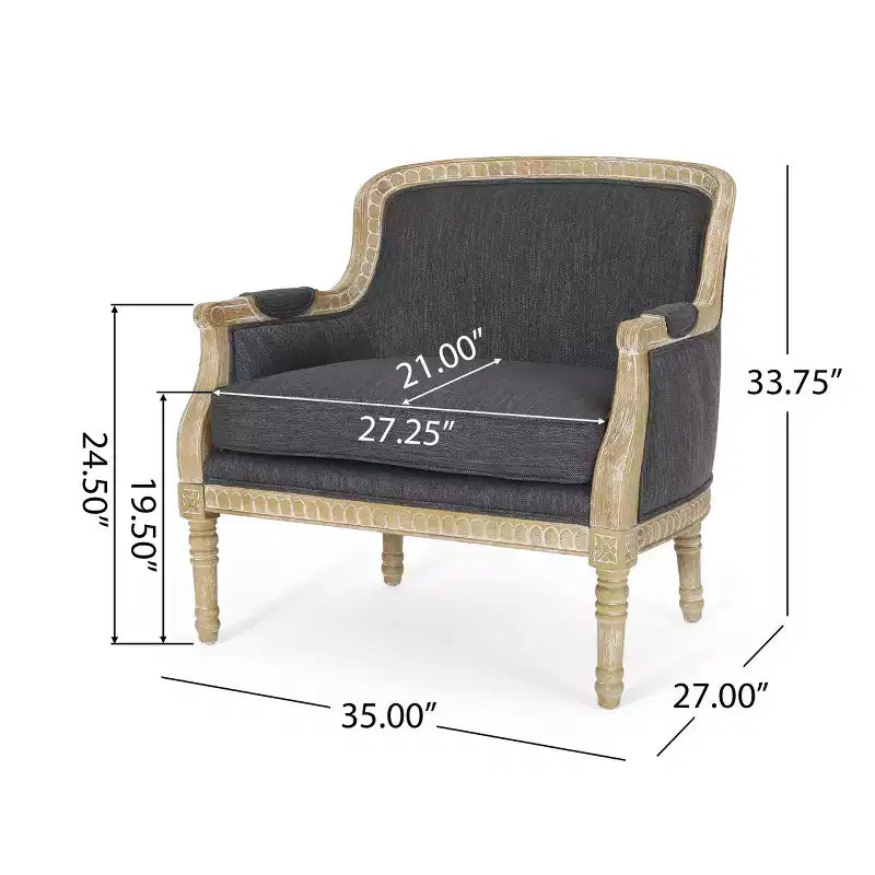 Fauteuil club en tissu tapissé de style campagnard français Christopher Knight Home Tamarisk
