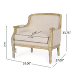 Fauteuil club en tissu tapissé de style campagnard français Christopher Knight Home Tamarisk