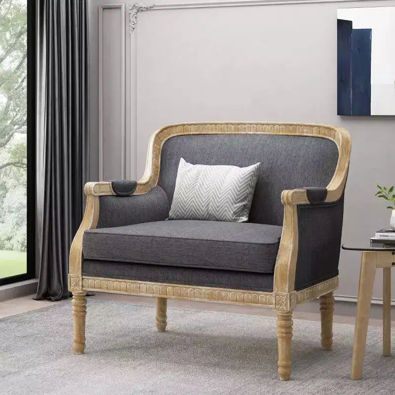 Fauteuil club en tissu tapissé de style campagnard français Christopher Knight Home Tamarisk