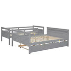 Lits superposés jumeaux sur grand format avec lit gigogne, cadre de lit superposé en bois massif pour enfants, adolescents et adultes, convertibles en 2 lits