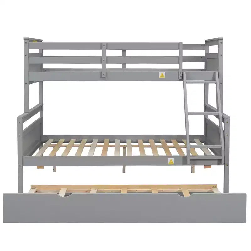 Lits superposés jumeaux sur grand format avec lit gigogne, cadre de lit superposé en bois massif pour enfants, adolescents et adultes, convertibles en 2 lits