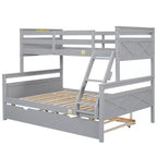 Lits superposés jumeaux sur grand format avec lit gigogne, cadre de lit superposé en bois massif pour enfants, adolescents et adultes, convertibles en 2 lits