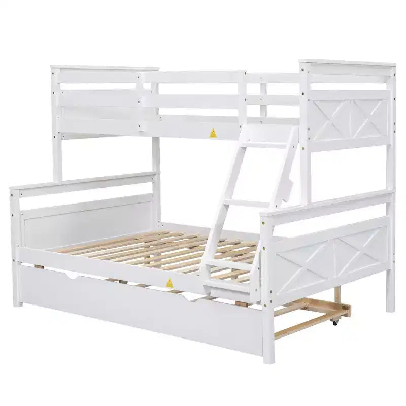 Lits superposés jumeaux sur grand format avec lit gigogne, cadre de lit superposé en bois massif pour enfants, adolescents et adultes, convertibles en 2 lits