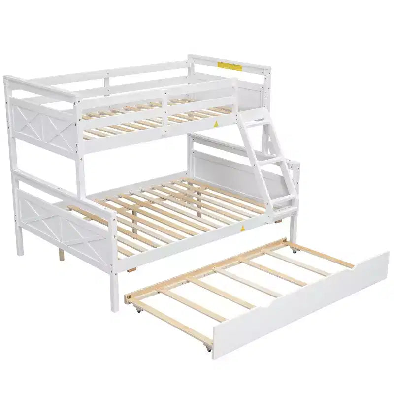 Lits superposés jumeaux sur grand format avec lit gigogne, cadre de lit superposé en bois massif pour enfants, adolescents et adultes, convertibles en 2 lits
