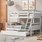 Lits superposés jumeaux sur grand format avec lit gigogne, cadre de lit superposé en bois massif pour enfants, adolescents et adultes, convertibles en 2 lits
