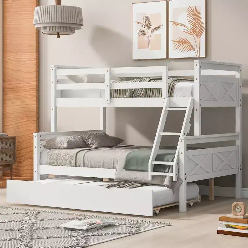 Lits superposés jumeaux sur grand format avec lit gigogne, cadre de lit superposé en bois massif pour enfants, adolescents et adultes, convertibles en 2 lits