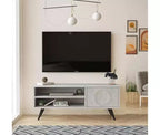 Meuble TV Cloud HomeStock avec pieds en bois 109 cm Pierre - Impression UV
