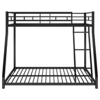 Lits superposés en métal jumeaux sur lits doubles avec lit gigogne, cadre de lit superposé bas robuste pour enfants, adolescents et adultes, noir