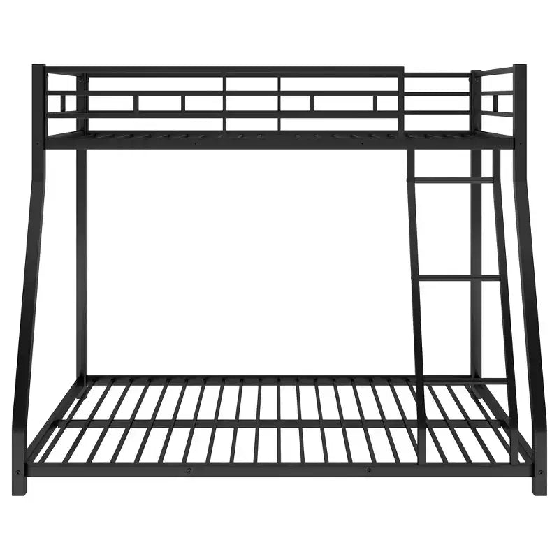 Lits superposés en métal jumeaux sur lits doubles avec lit gigogne, cadre de lit superposé bas robuste pour enfants, adolescents et adultes, noir