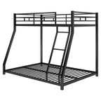 Lits superposés en métal jumeaux sur lits doubles avec lit gigogne, cadre de lit superposé bas robuste pour enfants, adolescents et adultes, noir