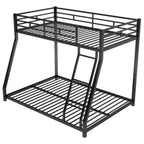 Lits superposés en métal jumeaux sur lits doubles avec lit gigogne, cadre de lit superposé bas robuste pour enfants, adolescents et adultes, noir