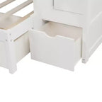 Lits superposés jumeaux avec escalier et tiroirs pour enfants, lits superposés en bois jumeaux avec escalier et armoire de rangement