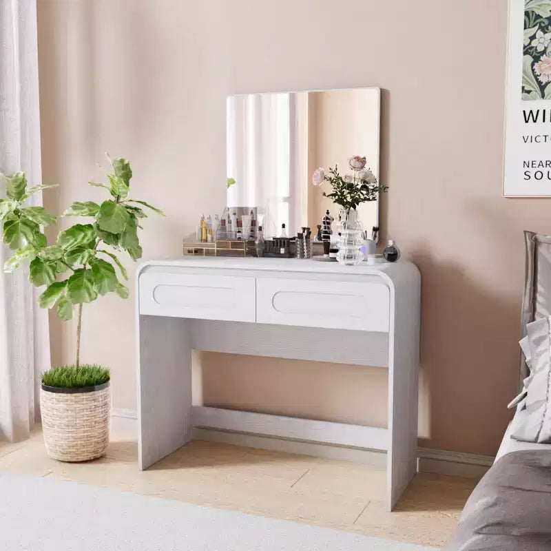 Coiffeuse, coiffeuse avec 2 tiroirs de rangement, coiffeuse moderne