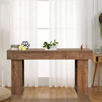 Console en bois massif pour entrée, Table de canapé de style ferme de 63 pouces pour l'arrière du canapé, Tables d'appoint rectangulaires pour salon, couloir, foyer