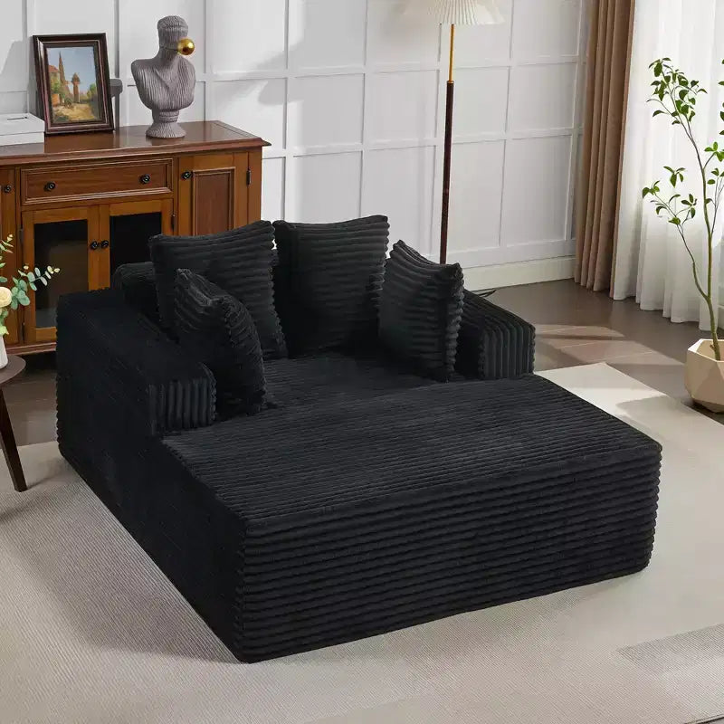 Chaise longue de 155 cm, canapé rembourré extra-large et surdimensionné avec oreillers, canapé de lecture fauteuils en fausse fourrure moelleuse Canapés nuage