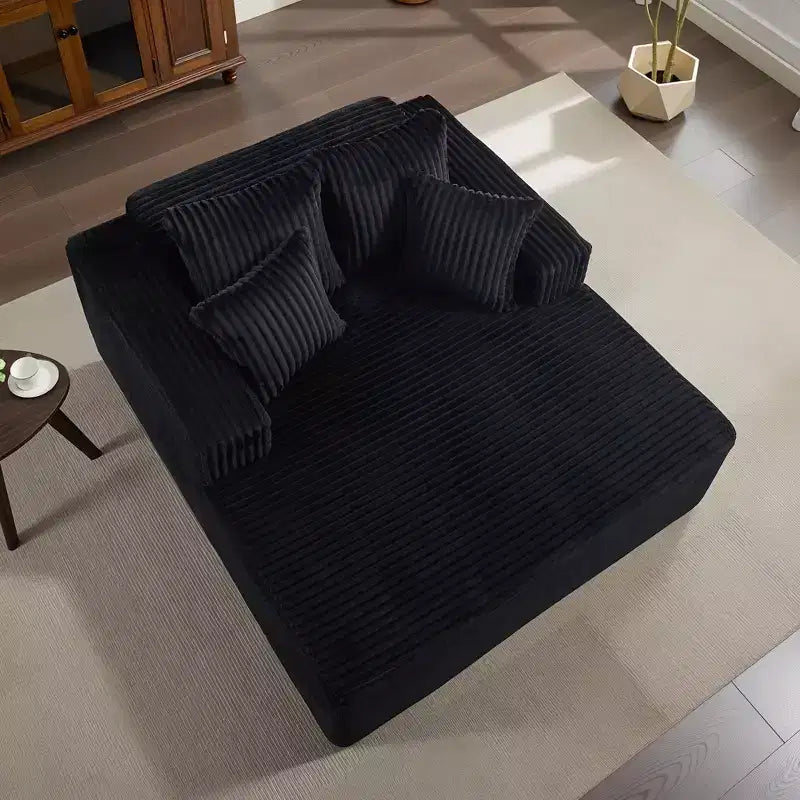 Chaise longue de 155 cm, canapé rembourré extra-large et surdimensionné avec oreillers, canapé de lecture fauteuils en fausse fourrure moelleuse Canapés nuage