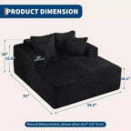 Chaise longue de 155 cm, canapé rembourré extra-large et surdimensionné avec oreillers, canapé de lecture fauteuils en fausse fourrure moelleuse Canapés nuage