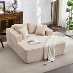 Chaise longue de 155 cm, canapé rembourré extra-large et surdimensionné avec oreillers, canapé de lecture fauteuils en fausse fourrure moelleuse Canapés nuage