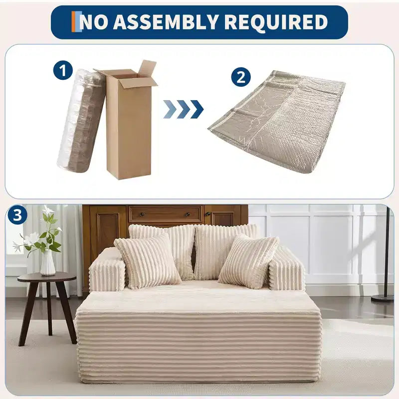 Chaise longue de 155 cm, canapé rembourré extra-large et surdimensionné avec oreillers, canapé de lecture fauteuils en fausse fourrure moelleuse Canapés nuage