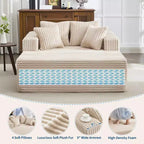 Chaise longue de 155 cm, canapé rembourré extra-large et surdimensionné avec oreillers, canapé de lecture fauteuils en fausse fourrure moelleuse Canapés nuage