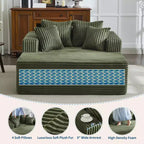 Chaise longue de 155 cm, canapé rembourré extra-large et surdimensionné avec oreillers, canapé de lecture fauteuils en fausse fourrure moelleuse Canapés nuage