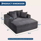 Chaise longue de 155 cm, canapé rembourré extra-large et surdimensionné avec oreillers, canapé de lecture fauteuils en fausse fourrure moelleuse Canapés nuage
