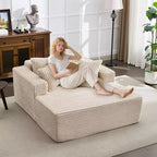 Chaise longue de 155 cm, canapé rembourré extra-large et surdimensionné avec oreillers, canapé de lecture fauteuils en fausse fourrure moelleuse Canapés nuage