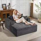 Chaise longue de 155 cm, canapé rembourré extra-large et surdimensionné avec oreillers, canapé de lecture fauteuils en fausse fourrure moelleuse Canapés nuage