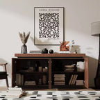 GDFStudio Orin 58.3 Buffet de Salle à Manger Moderne Texturé avec 4 Portes et 2 Étagères