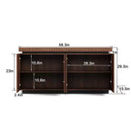 GDFStudio Orin 58.3 Buffet de Salle à Manger Moderne Texturé avec 4 Portes et 2 Étagères